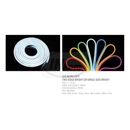 hadica NEON LED-SMD-BL modrá IP67 (4,8W/m) 2-stranná